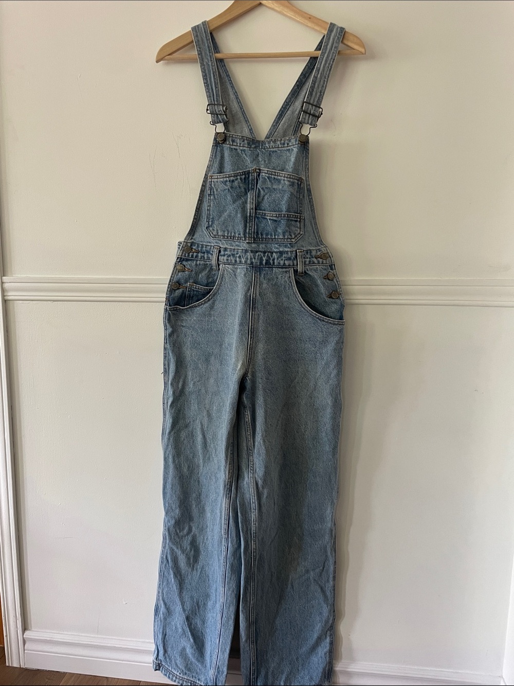 Light Wash Denim Overalls Jumpsuit - Casual Women's Romper